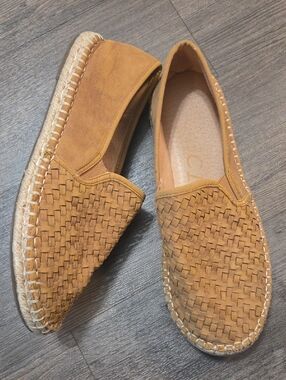 CCOCCI • "Josie" Tan Woven Slip-On Espadrilles